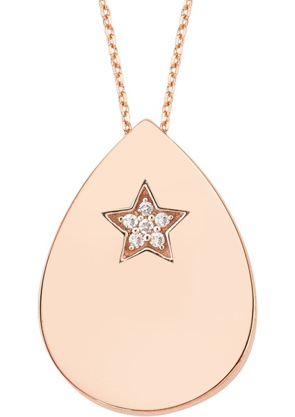 Altınsepeti Damla Yıldızlı Rose Altın Kolye As1111Klr1