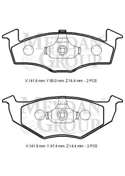 SEAT IBIZA- 93/96 ÖN FREN BALATASI (DİSK) (141,6X50X14,4/141,6X47,4X14,4) (BRAMAX)