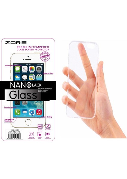 Samsung J7 Prime 9H Temper Ekran Koruyucusu + 0.2 Mm Silikon Kılıf
