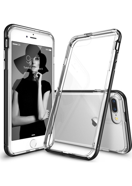 Frame iPhone 7 Plus Çerçeveli Bumper Kılıf Sf Black - Extra Tam Koruma