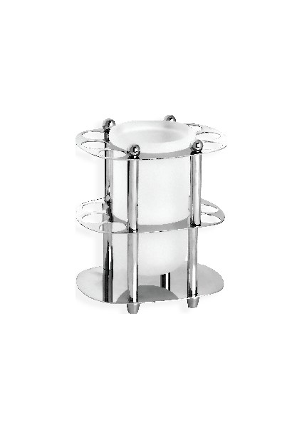 Desen Metal Set Üstü Diş Fırçalık Camlı
