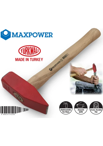 Maxpower Ahşap Saplı Çekiç 300gr