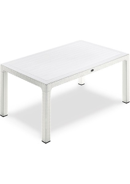 Classi 150 Rattan Dikdörtgen Masa - Beyaz