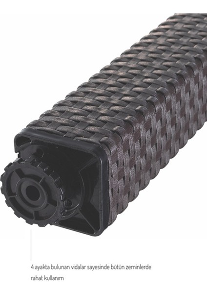 Classi 150G Rattan Dikdörtgen Camlı Masa - Kahverengi modelleri