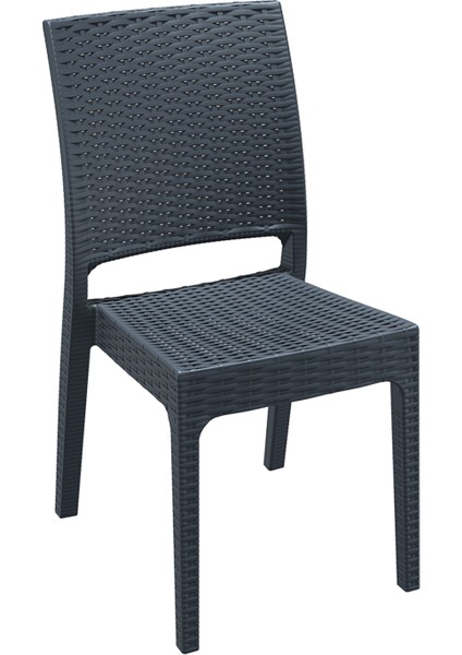 Rattan Florida Sandalye - Koyu Gri