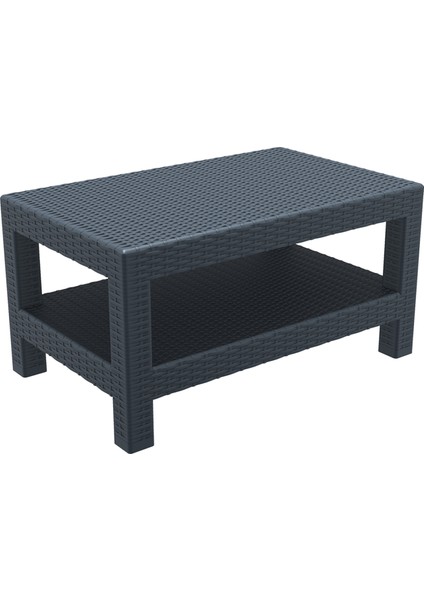 Rattan Monaco Uzun Sehpa - Koyu Gri