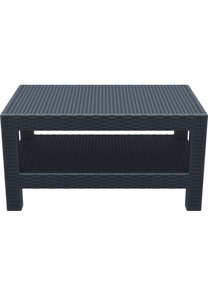 Rattan Monaco Uzun Sehpa - Koyu Gri