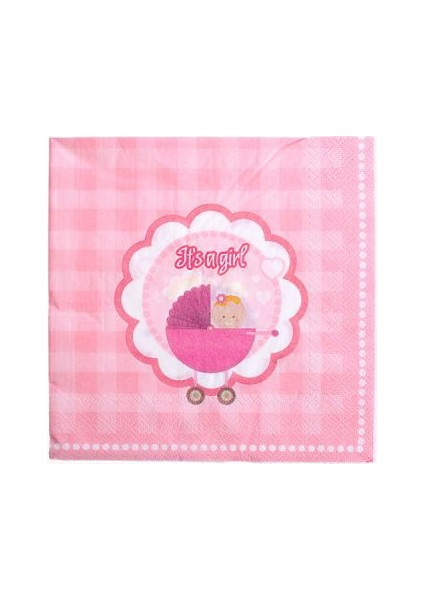 Roll-Up Kız Bebek Baby Shower Peçete