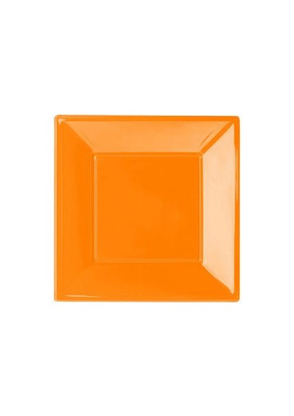 Plastik Kare Tabak Turuncu 17cm
