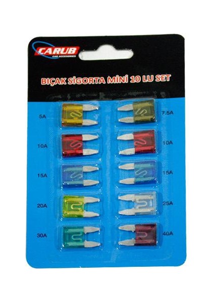 Mini Bıçak Sigorta Seti 10 Lu Paket