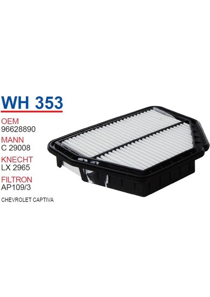 Chevrolet Captiva Hava Filtresi Oem No: 96628890