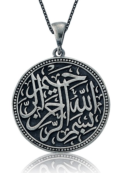 Bayan Lili Gümüş Besmele-i Şerif Kolye