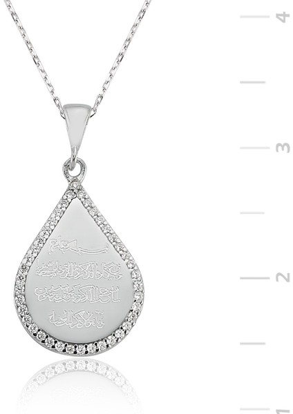 Bayan Lili Gümüş Damla Nazar Kolye