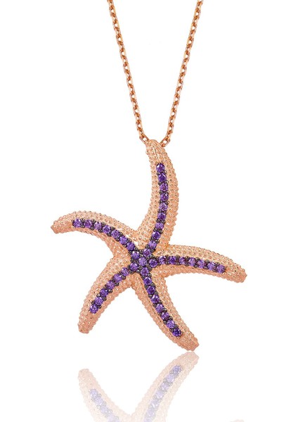 Bayan Lili Gümüş Deniz Yıldızı Kolye