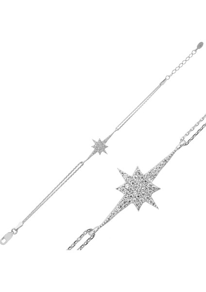 Bayan Lili Gümüş Kutup Yıldızı Bileklik