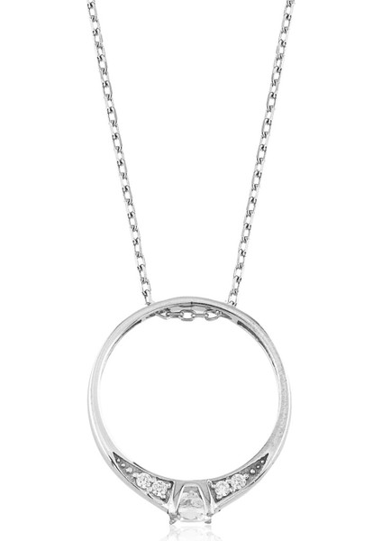 MeryemZeynep Gümüş Tektaş Yüzük Kolye