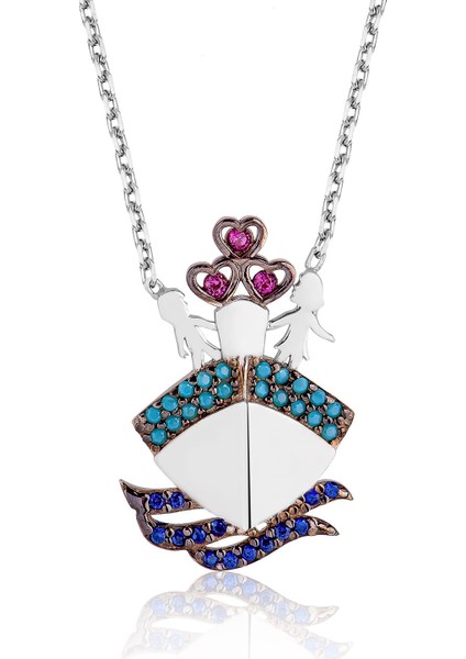 Bayan Lili Gümüş Titanik Kolye