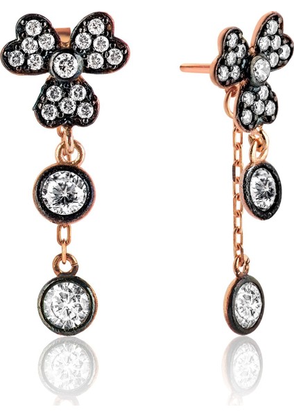 Bayan Lili Gümüş Üç Yapraklı Yonca Küpe