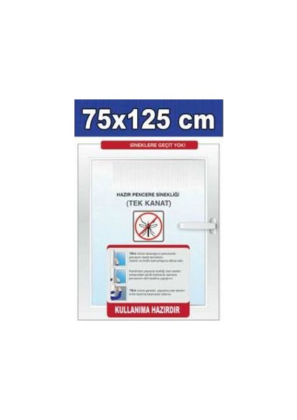 Tika Pencere Sineklik 5 Adet Tek Kanat 75 X 125 ( 4M Bant Dahil)