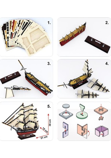 Cubic Fun 3D Puzzle 193 Parça Uss Constitution Gemisi