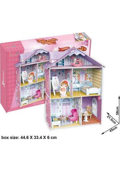 3D 60 Parça Çocuk Puzzle Küçük Artistin Evi