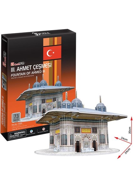 3D Puzzle 73 Parça III. Ahmet Çeşmesi 24x 24x20 C229h