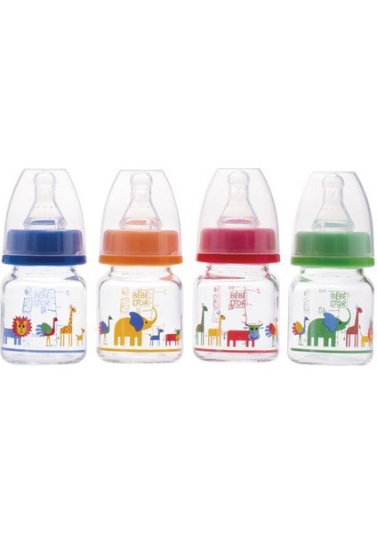 Desenli Emzikli Mini Cam Biberon Özel Amaçlı 0-6 Ay 60 Ml.