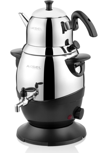 Teasam Çelik Demlikli Elektirikli Semaver 4,5 Lt. Siyah