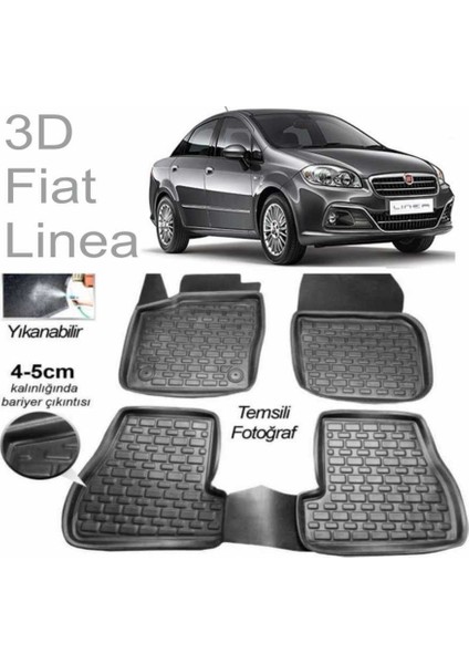 3D KAUÇUK PASPAS FİAT LİNEA SİYAH