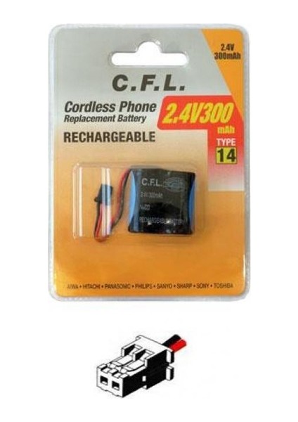 Cfl 2.4V 300 Mah Ni-Cd Telsiz Telefon Pili