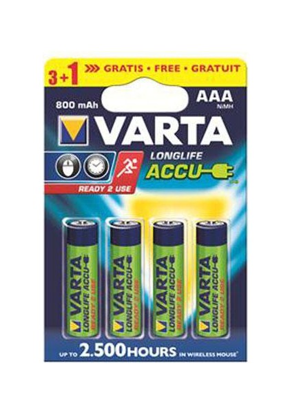 56703 Ready2Use Aaa 800 Mah İnce Kalem Pil (3+1) 4 Lü Paket