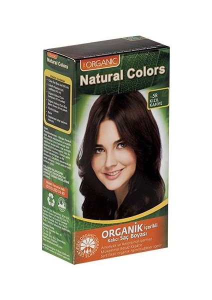 Organic Natural Colors Bitkisel Kalıcı Saç Boyası 5R Kızıl Kahve