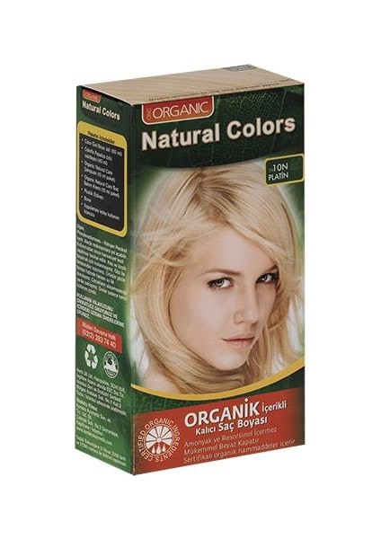 Organic Natural Colors Bitkisel Kalıcı Saç Boyası 10N Platin