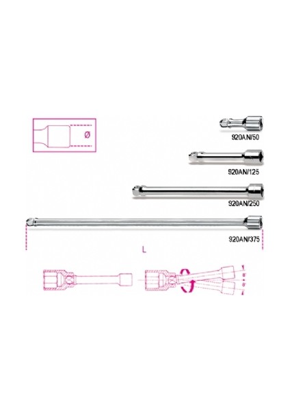 920 An/50 Açılı Lokma Uzatması 50Mm