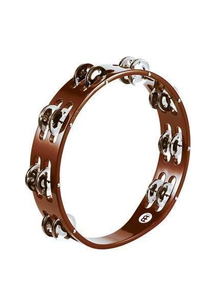 TA2AB Wood Nickelsilver Jingle 2-Rows Hand Tamburin (Antique Brown)