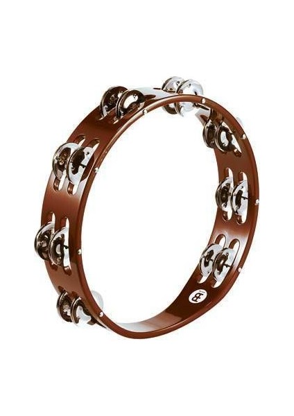 TA2AB Wood Nickelsilver Jingle 2-Rows Hand Tamburin (Antique Brown)