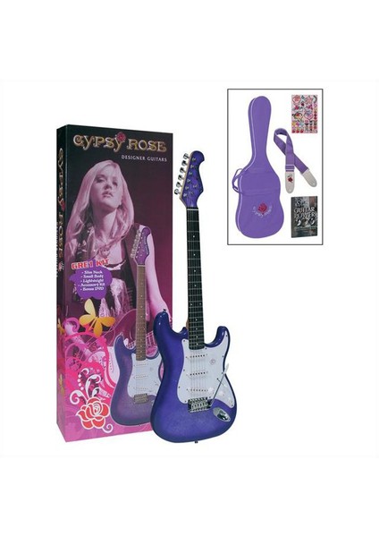 GRE1KCPP Gypse Rose Elektro Gitar Seti (Kılıf,Askı,Çıkartma ve Dvd Hediyeli)