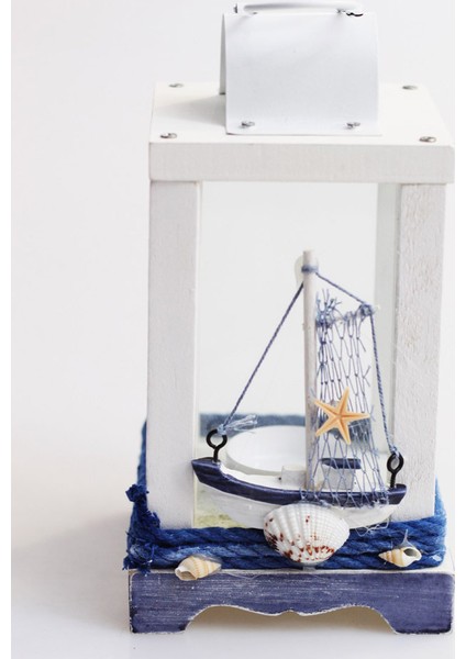 Ahşap Ferforje Tealight Gemi Mumluk