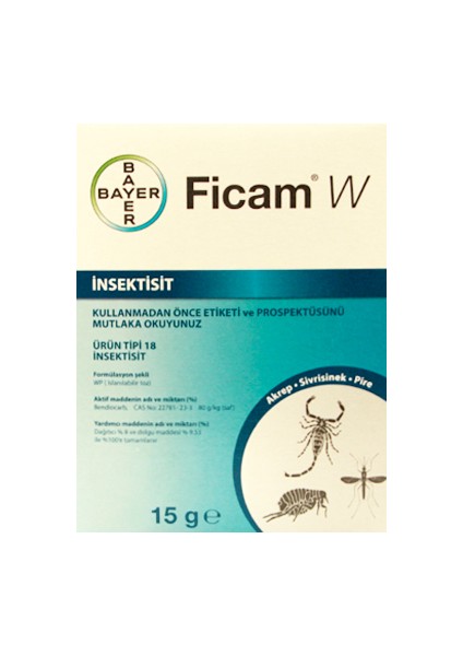 bayer Ficam W Hamam Böceği Toz İlaç 15 Gr