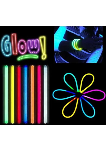 Glow Stick Fosforlu Kırılan Çubuk (100 Adet)