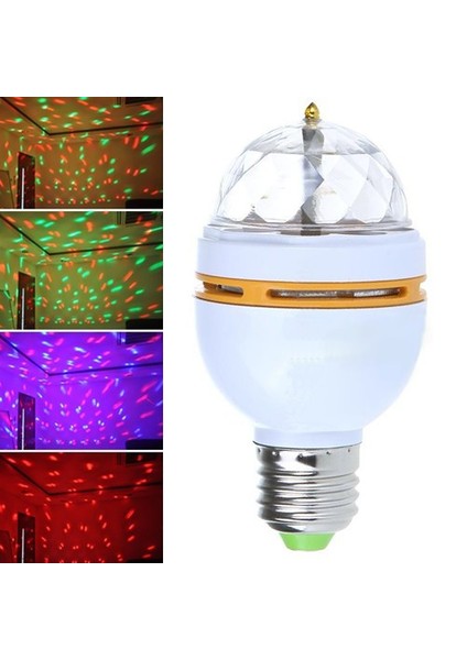 Crystal Magic Bulb 360 Derece Dönen Renkli Dekoratif Lamba