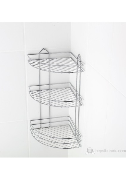 3 Lü Banyo Köşe Rafı