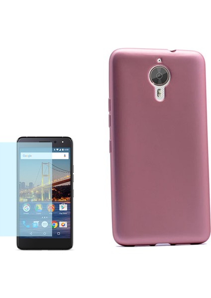 General Mobile Gm5 Plus Kılıf Premier Silikon Yumuşak Arka Kapak +Cam