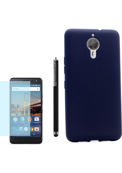 General Mobile Gm5 Plus Kılıf Premier Silikon Yumuşak Arka Kapak +Kalem +Cam