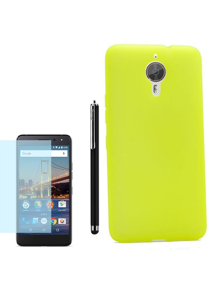 General Mobile Gm5 Plus Kılıf Premier Silikon Yumuşak Arka Kapak +Kalem +Cam