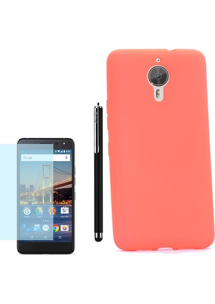 General Mobile Gm5 Plus Kılıf Premier Silikon Yumuşak Arka Kapak +Kalem +Cam