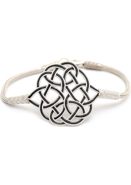 Aşk Düğümü İki Renk Kazaziye El Sarması Gümüş Bileklik 206