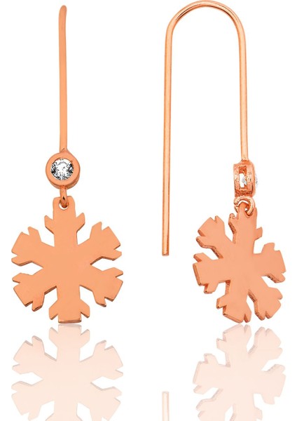 Bayan Lili Gümüş Kar Tanesi Küpe