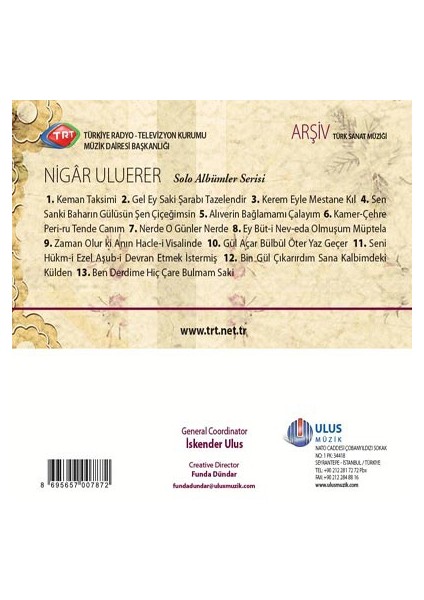 Nıgar Uluerer - Trt Cd Arsıv 197