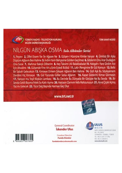 Nılgun Abıska Osma - Trt Cd Arsıv 175